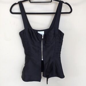 The Collection by Reformation Black Zip-Front Corset